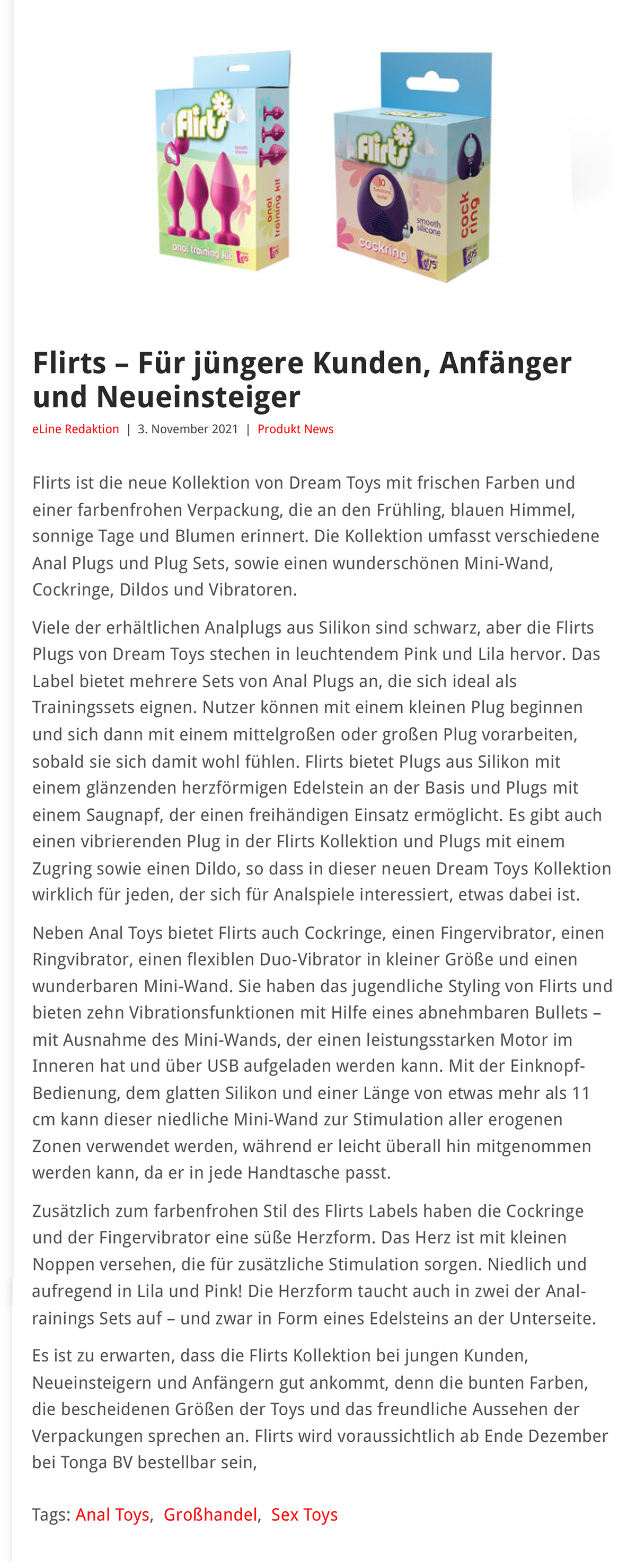 2021-11 eLine Online - Dream Toys Flirts